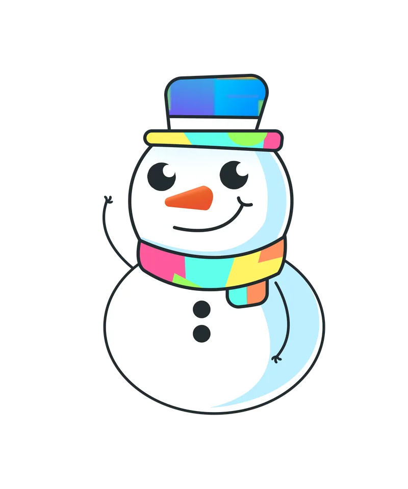 The Snowman mascot waving
