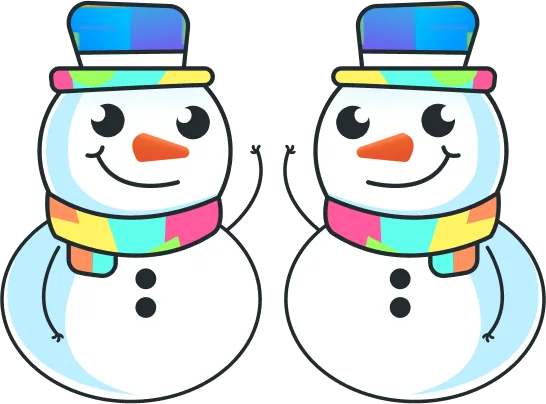 Two Snowman mascots waving at each other